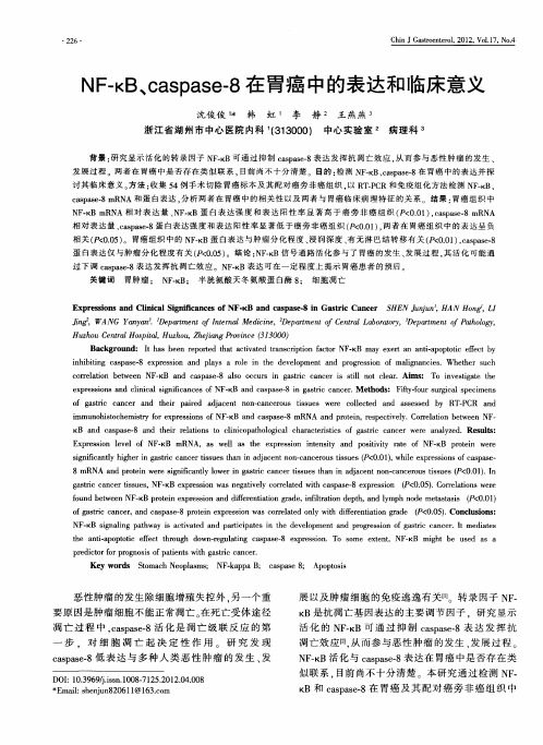 NF—κB、caspase-8在胃癌中的表达和临床意义