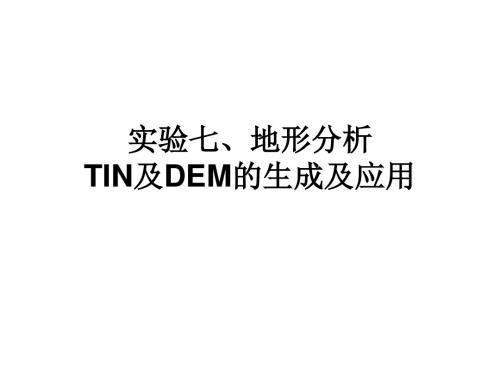 ArcGIS地形分析TIN及DEM的生成及应用.