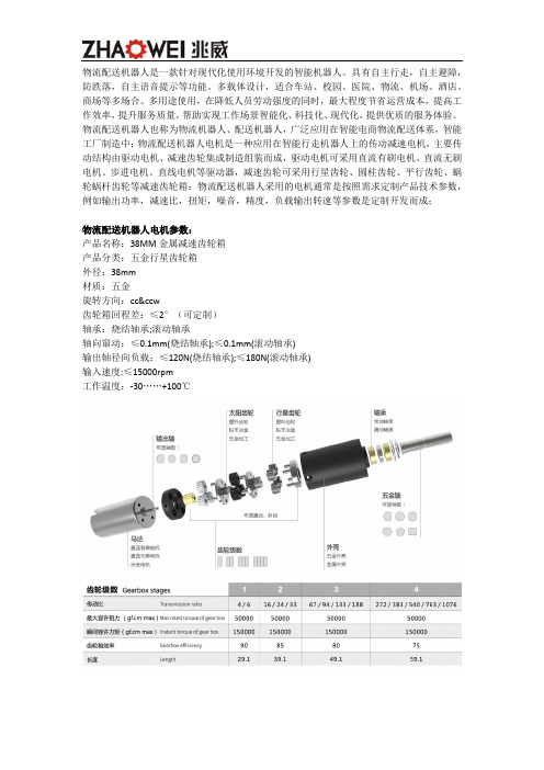 物流配送机器人电机参数与定制