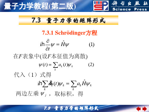 7.3 量子力学的矩阵形式