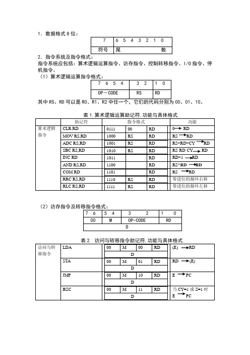 机器指令格式