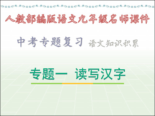 中考专题复习·1 读写汉字 1.考情真题_人教部编版语文九年级名师课件