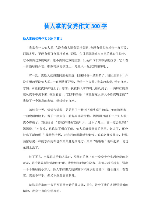 仙人掌的优秀作文300字