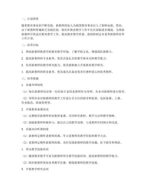 老带新_教师培养工作计划