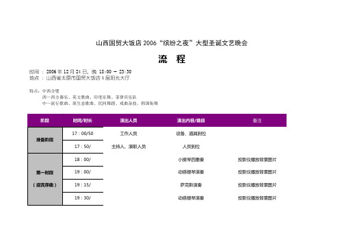 山西国贸大饭店2006“缤纷之夜”大型圣诞文艺晚会