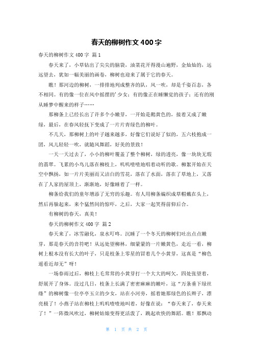 春天的柳树作文400字