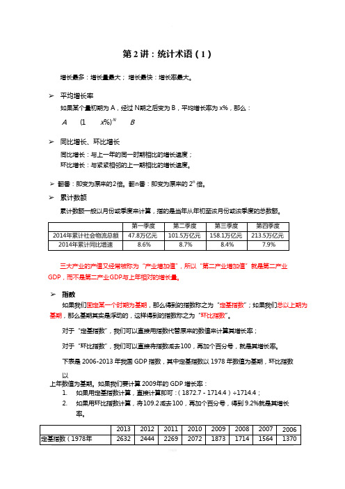 2019年国考(省考)资料分析要点-精华