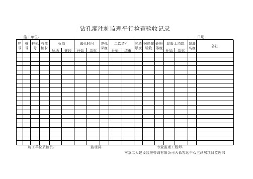 钻孔灌注桩平行检验记录