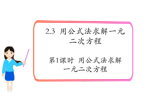 北师大版九年级数学上册用用公式法求解一元二次方程课件