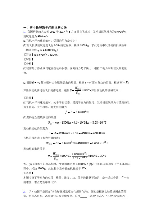 2020-2021中考物理综合题专练∶热学问题附答案