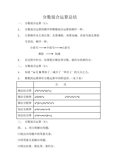 分数混合运算总结