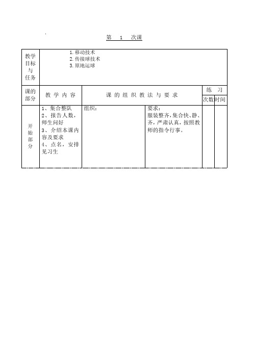 体育课篮球教案课程非常全