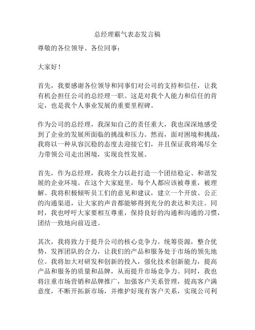 总经理霸气表态发言稿