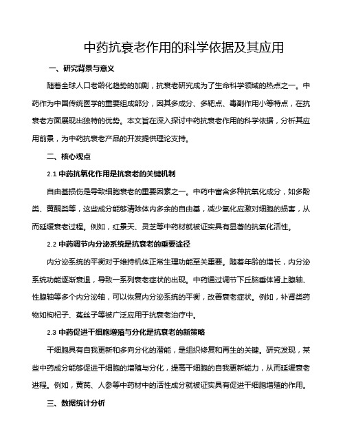 中药抗衰老作用的科学依据及其应用