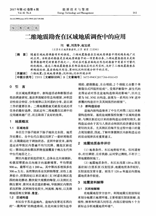 二维地震勘查在区域地质调查中的应用