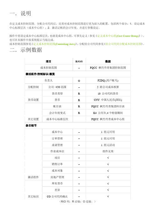 3维护成本控制范围(Controlling Area)