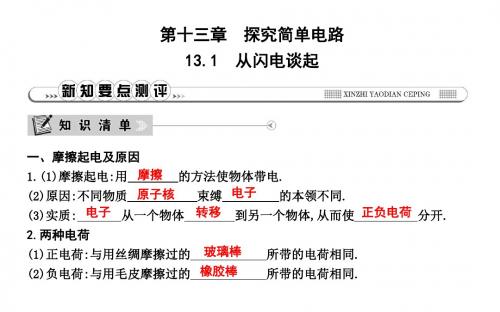 (沪粤版)九年级上册物理课件：13.1 从闪电谈起