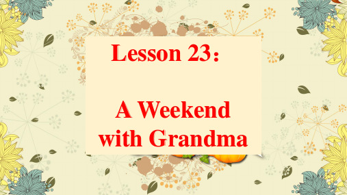 冀教版英语七年级下册  Unit 4  Lesson 23《A Weekend with Grandma》(共26张PPT)