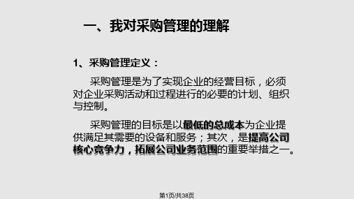 采购管理思路汇报PPT课件