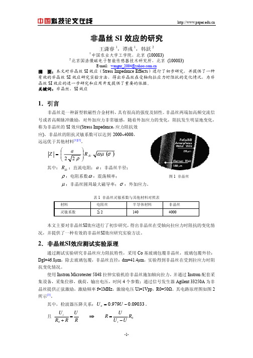 非晶丝SI效应的研究