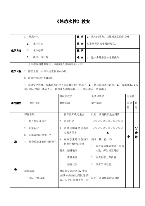 《熟悉水性》教案