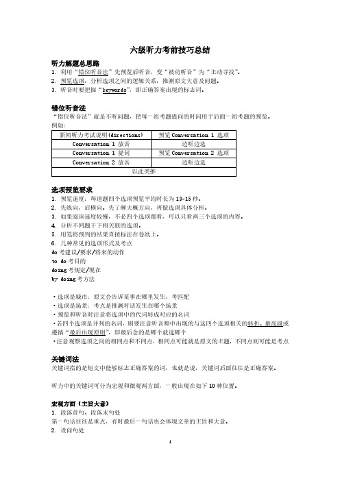 大学英语六级听力考前冲刺资料