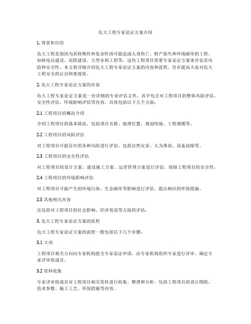 危大工程专家论证方案介绍