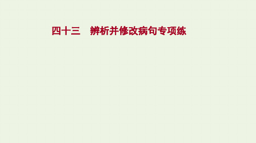 高考语文一轮复习专题集训四十三辨析并修改专项练课件(40张PPT)