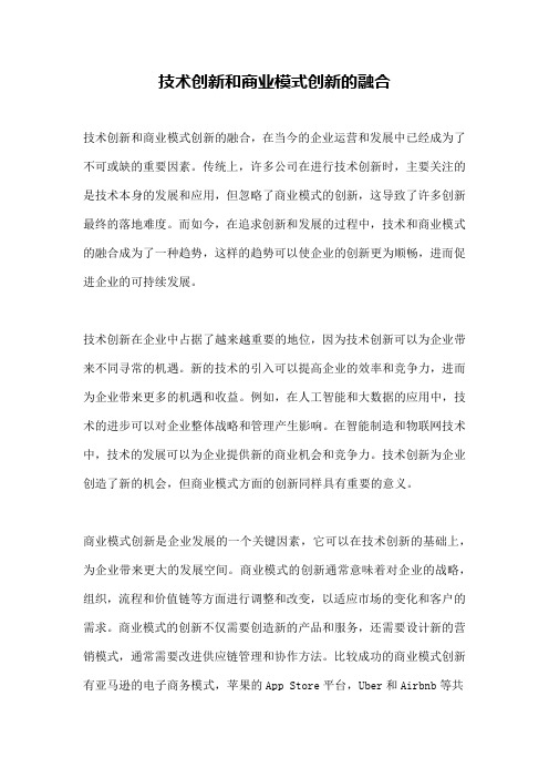 技术创新和商业模式创新的融合