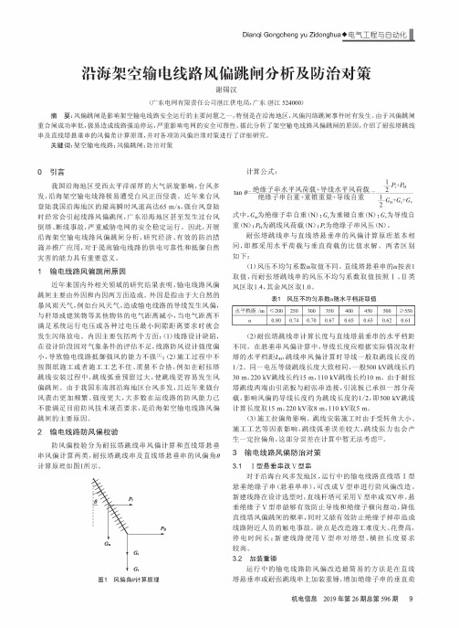 沿海架空输电线路风偏跳闸分析及防治对策