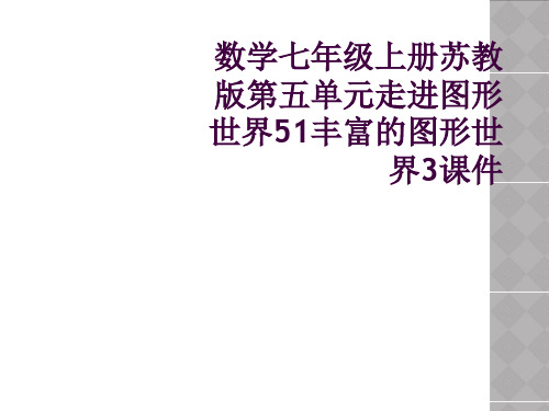 数学七年级上册苏教版第五单元走进图形世界51丰富的图形世界3课件