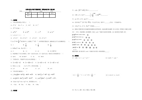 北师大版七年级下册数学第1章《整式的乘除》同步练习卷(能力卷)(包含答案)