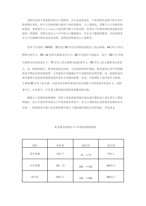 老龄化社会的标准