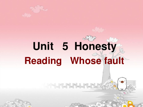 Unit5 Honesty 语言点