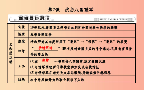 八年级历史上册第二单元近代化的早期探索与民族危机的加剧第7课抗击八国联军新人教版