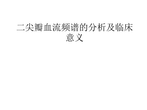 二尖瓣血流频谱分析课件