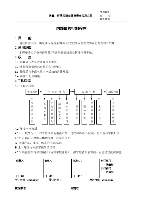 内部审核控制程序