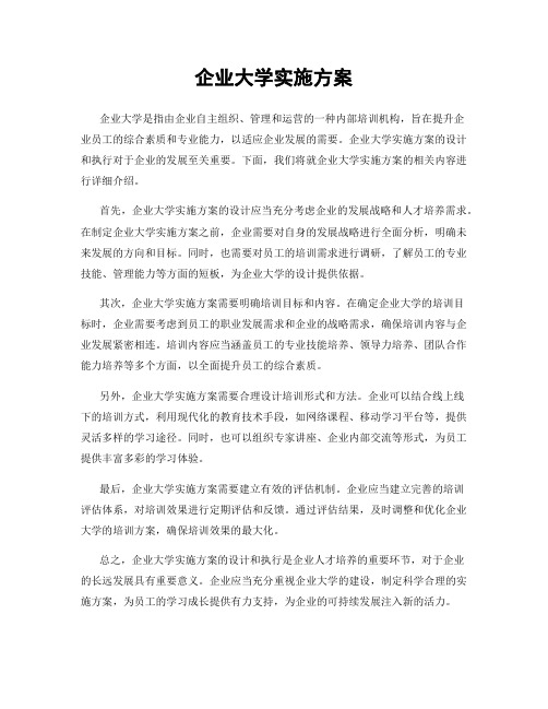 企业大学实施方案