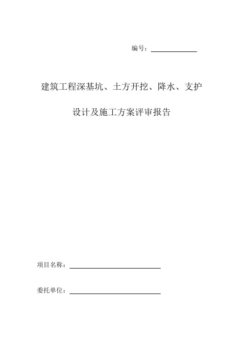 深基坑边坡支护专家论证评审表