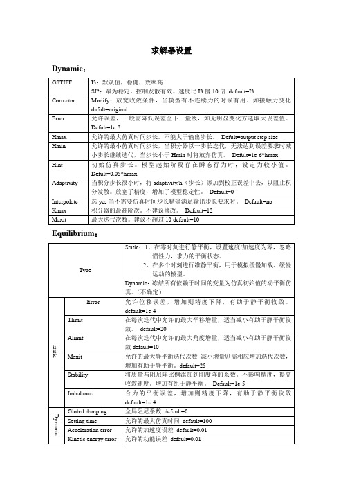 adams接触仿真求解器设置