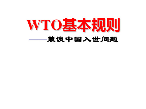 WTO概述ppt课件