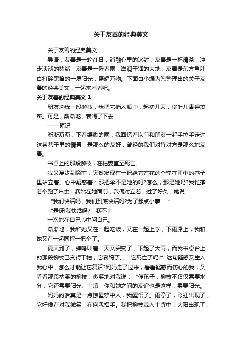 关于友善的经典美文