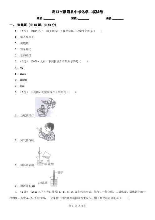 周口市淮阳县中考化学二模试卷