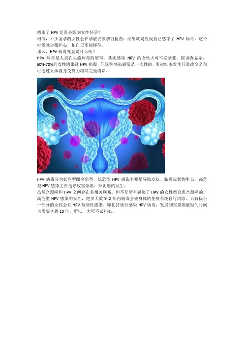 感染HPV是否会影响女性怀孕