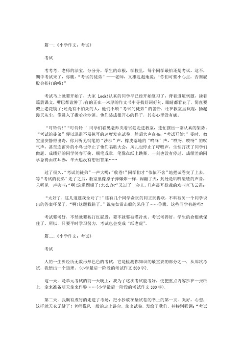 小学最后一阶段的考试作文300字