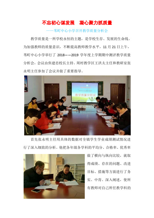 苇町中心小学召开教学质量分析会