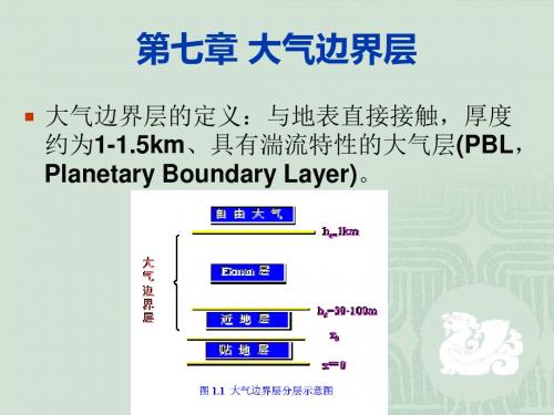 大气行星边界层第七章ppt课件-PPT文档资料