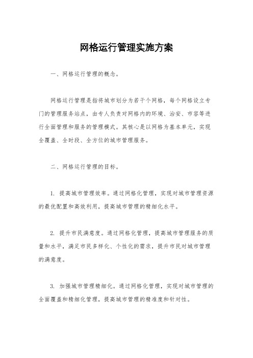 网格运行管理实施方案