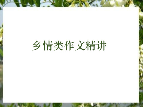 乡情类作文精讲   课件(共62张ppt)2022年中考语文一轮复习