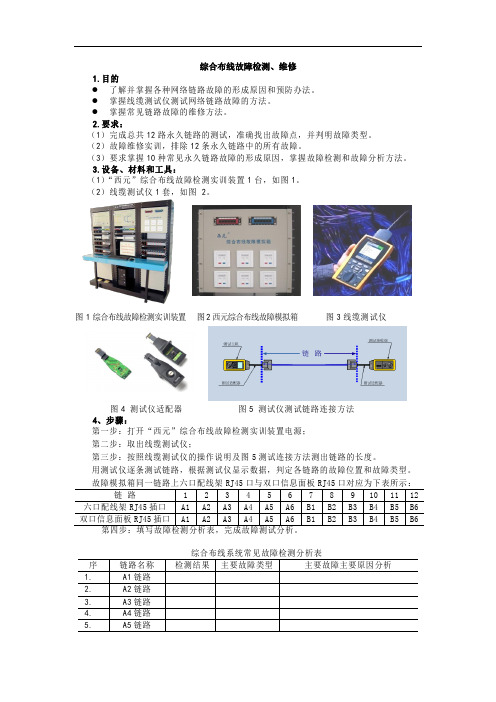 综合布线(第2版)操作题22综合布线故障检测、维修